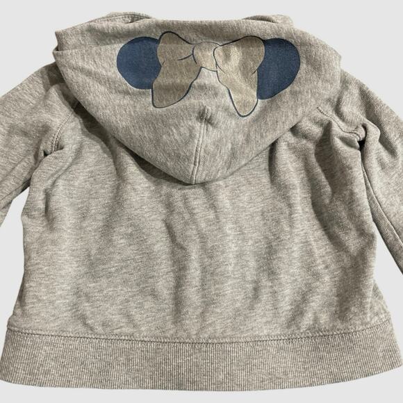 Baby Gap x Disney gray 2T zip-up hoodie with Minnie Mouse faces on the sleeves, - Picture 4 of 6
